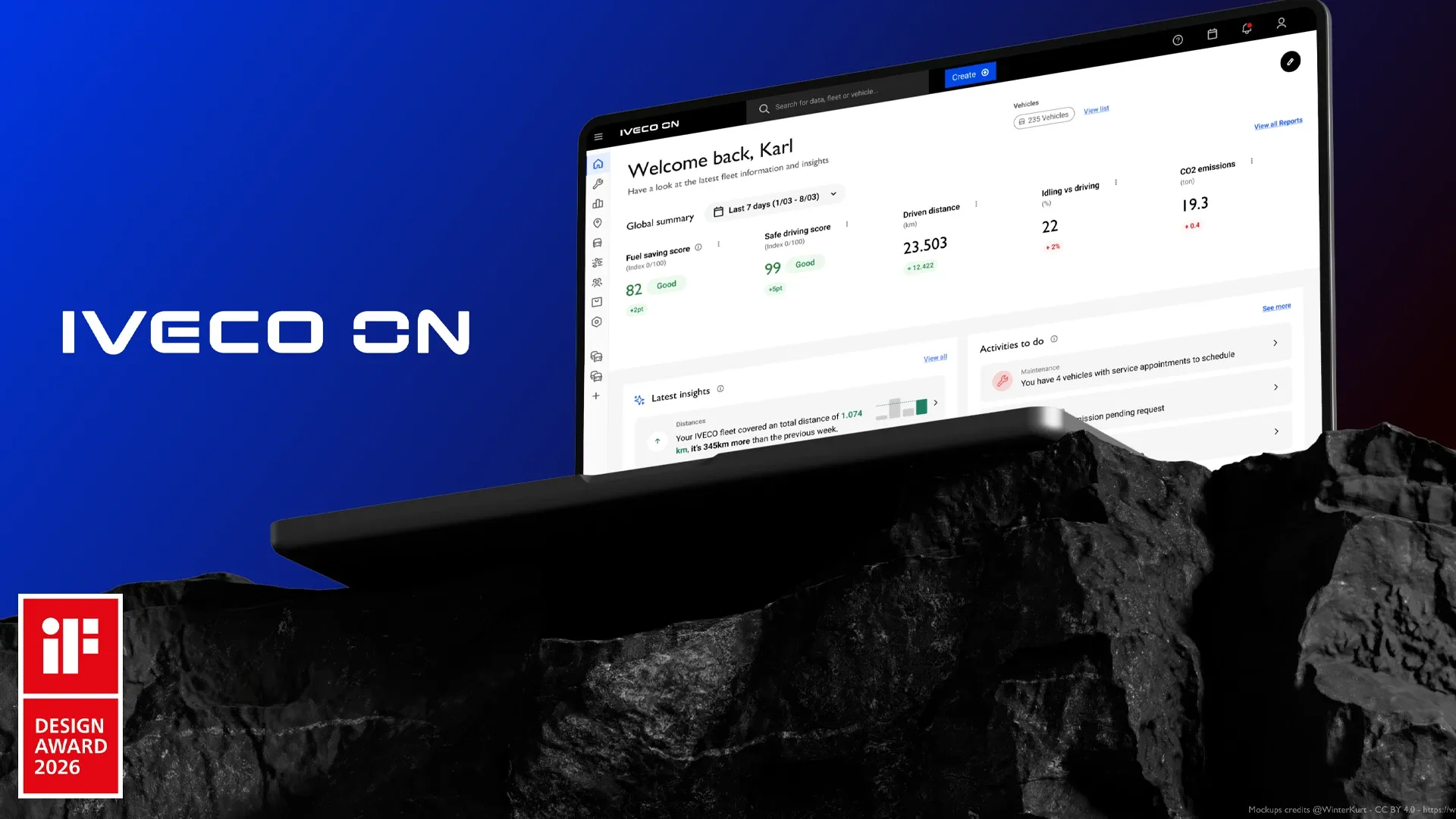 Portale IVECO ON con marchio IF Design Award